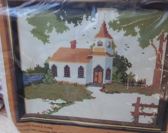 Vintage Lakesde Chapel Kit 1613 cross stitch