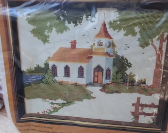 Vintage Lakesde Chapel Kit 1613 cross stitch