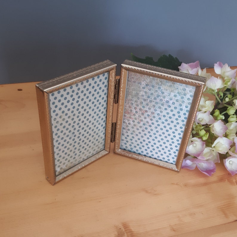 Royalhillvintage Vintage Bifold Gold Frame Holds 2.25 x 3.25 Wallet
