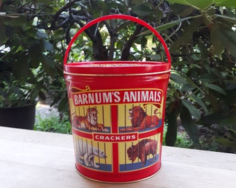 Vintage Animal Cracker Bucket Tin - Nabisco - 1990