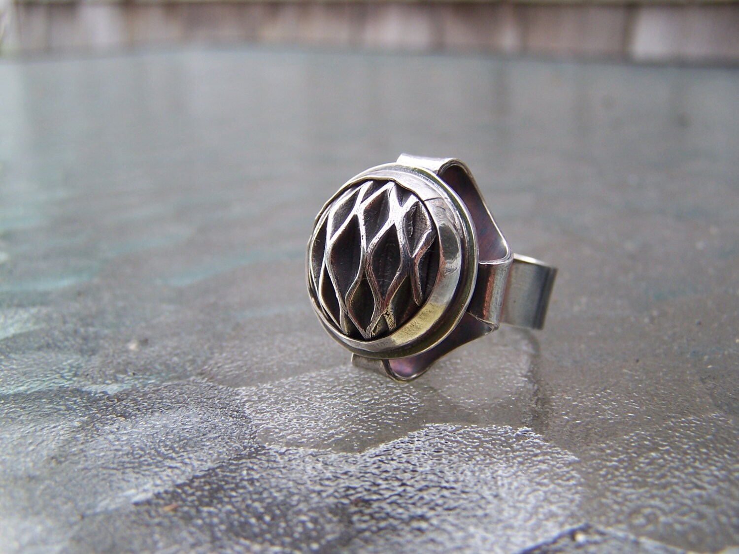 【AG X JOSILVER】Custom Button Sliver Ring Button Ring in Sterling Silver, Silver Button Ring, Button