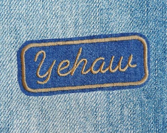 Yeehaw — cowboy Western — Vintage Style Denim Patch for levis / Wrangler / Denim Jacket + More