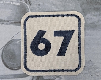 Vintage Rare Style - Custom Sew On Cotton Patch - Race Team Moto / Year / Age Badge