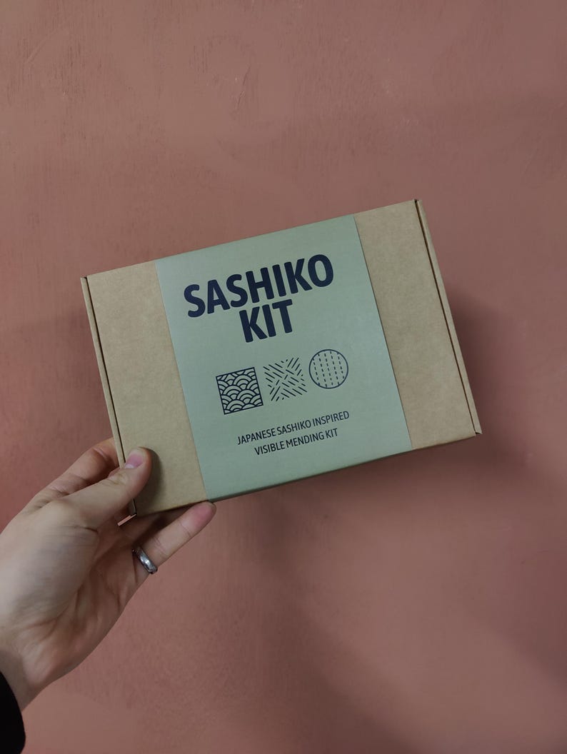 Sashiko Mending Kit – Japanese Visible Mending Starter Kit with Thread, Needle & Pattern | Learn Sashiko Stitching for Repairing Clothes image 5