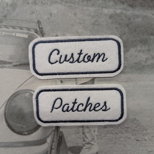 Custom Embroidered Patch - Personalised Sew On Name Patch - Vintage Workwear Style