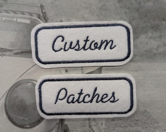 Custom Embroidered Patch - Personalised Sew On Name Patch - Vintage Workwear Style
