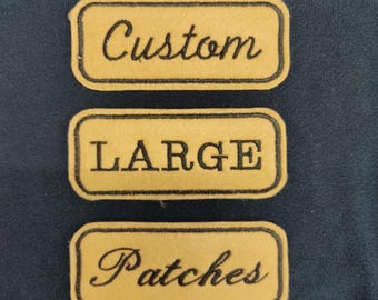Personalized Vintage Retro Style Felt Patch: Custom Workwear Style, Sew-On Name Patch Badge