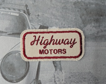 Vintage Rare Style - Highway Motors - Race Team / Motorcross / Custom Cara Badge / 60s 70s