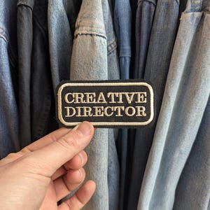 Director creativo - Insignia para coser - Parche bordado estilo vintage - Bordado personalizado