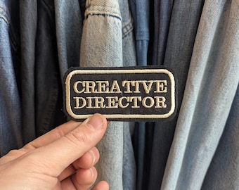 Creative Director - Sew on badge - vintage style embroidered patch - Custom Embroidery