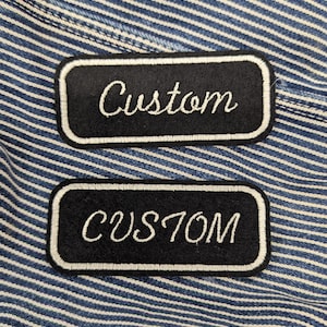 Custom Embroidered Patch – Vintage Style Sew On Felt or Denim Badge – Personalised Sizes (Standard, Large, XL) – Handmade In England