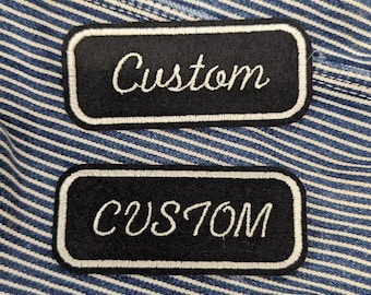 Custom Embroidered Patch – Vintage Style Sew On Felt or Denim Badge – Personalised Sizes (Standard, Large, XL) – Handmade In England