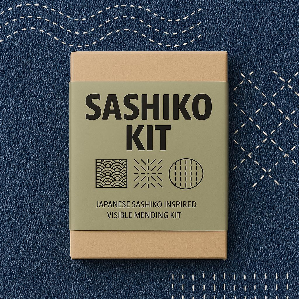 Sashiko Stitching Kit | Visible Mending Gift Box | Learn Japanese ...