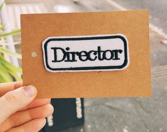 Director — sew on patch — vintage retro style