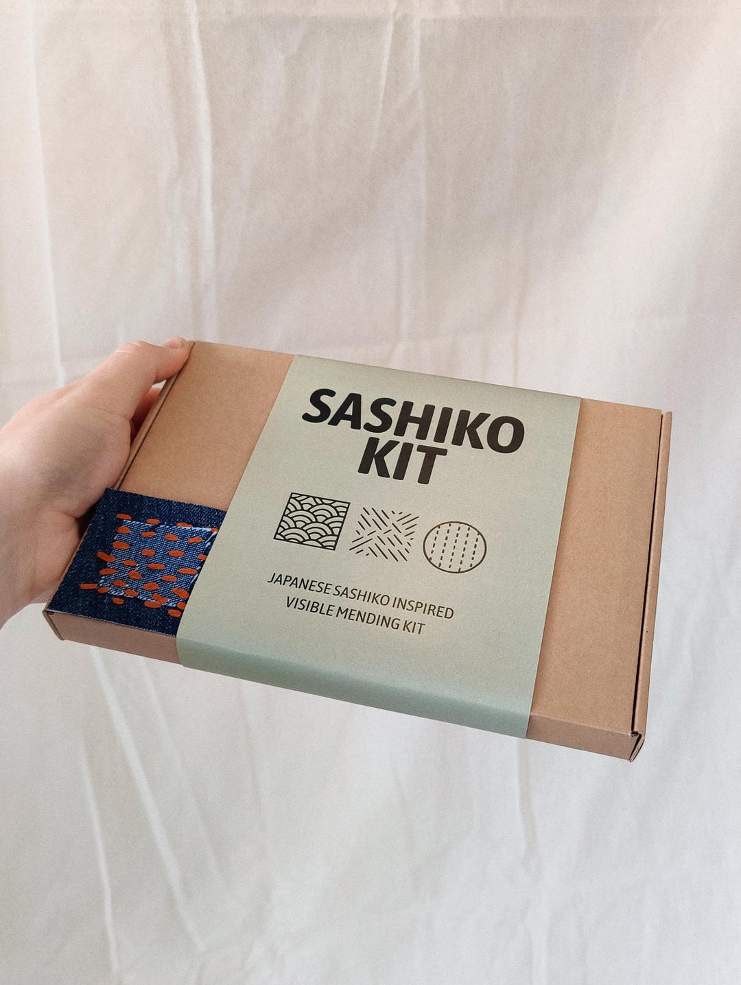 Sashiko Mending Kit – Japanese Visible Mending Starter Kit With Thread ...
