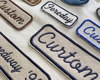 custom vintage style patch • Bespoke Badge • USA workwear mechanic style • made in the UK • Free postage