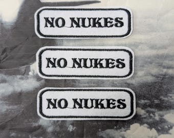 No Nukes - Vintage style protest sew on badge - CND Peace