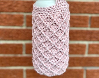 Custom Crochet Water Bottle Holder with Adjustable Strap
