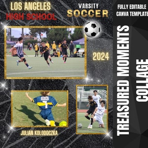 Treasured Moments Collage - Soccer Memory Mates - Canva Templates for Sports Teams and Individuals - Sports Photography Template - Size 8x10