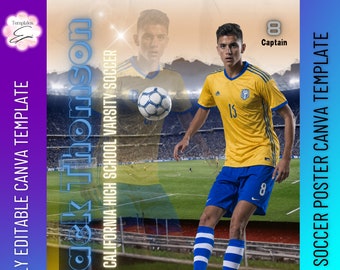 Soccer Poster Canva Template | Senior Night Banner (Digital PDF)