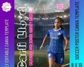 Editable Soccer Poster Template | High School Senior (Digital PDF)