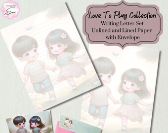 Love To Play Letter Writing Set, Lined & Unlined Paper (PDF)