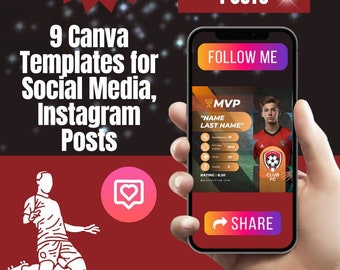 Soccer Instagram Templates – Editable Canva Social Media Posts (Digital Download)