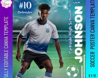 Editable Soccer Poster Canva Template | Senior Night Banner (Digital PDF)