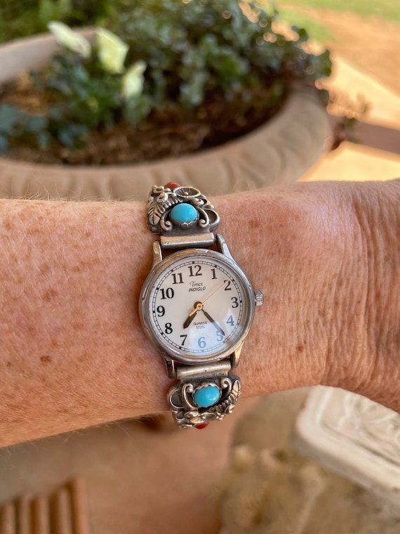 Vintage sterling silver turquoise  watch