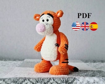 Amigurumi crochet pattern Tiger. Tiger amigurumi. Crochet Tiger. Tiger crocheting.