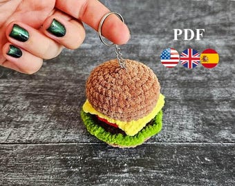 【ハタス】ハンバーガー型かぎ針編みポーチ　ハンドメイド ハタス】ハンバーガー型かぎ針編みポーチ ハンドメイド