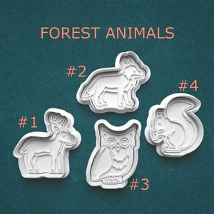 Forest Animal Cookie Cutters ~ Deer ~ Owl ~ Squirrel ~ Fox ~ Nature Polymer Clay Cutters ~ Woodland Wildlife ~ Wild Animals ~ Outdoors ~