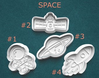 Space Cookie Cutters ~ Satellite Cutter ~ Saturn Cookie Cutter ~ Rocket Ship Cutter ~ Astronaut Polymer Clay Cutter ~ Science Fiction