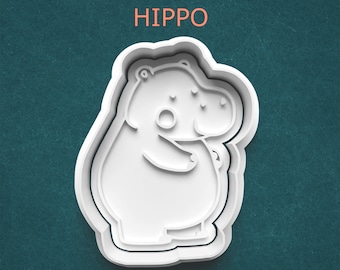 Hippo Cookie Cutter ~ Cute Hippo Cutter ~ Polymer Clay Cutter ~ Gifts for Bakers ~ Zoo Animal Clay Cutter ~ Fat Animal Cookie Cutter