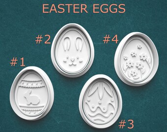 Easter Egg Cutters ~ Easter Designs ~ Spring Cookie Cutters ~ Easter Polymer Clay Cutters ~ Easter Egg Charm ~ Easter Egg Coasters