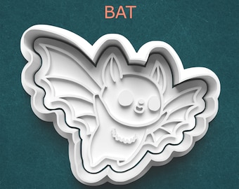 Bat Cookie Cutter ~ Cute Bat Clay Cutter ~ Halloween Bat ~ Polymer Clay Cutter and Stamp ~ Cute Animal Fondant Cutter ~ Clay Earring Cutter