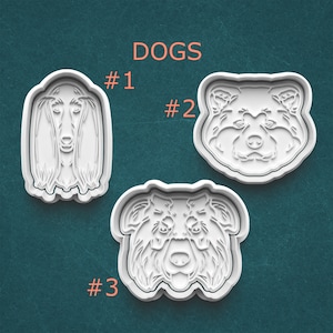 Dog Cookie Cutter ~ Puppy Clay Stamp ~ Dog Treat Cutter ~ Afghan Hound ~ Akita Inu ~ Australian Shepherd ~ Dog Owner Gifts ~ Pet Owner Gifts