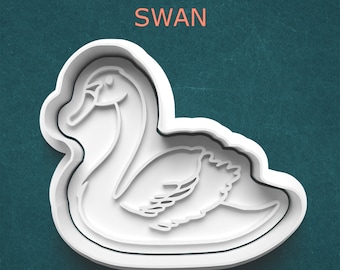 Swan Cookie Cutter ~ Clay Stamp ~ Cookie Stamp ~ Bird Cookie Cutter ~ Kitchen Gifts ~ Baking Supplies ~ Gifts for Bakers ~ Cookie Mold