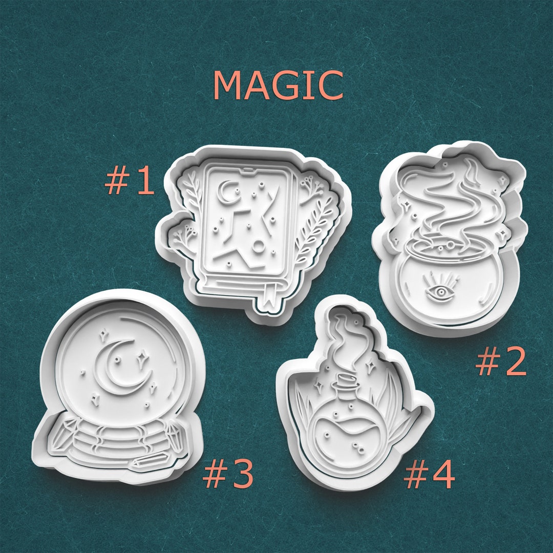 Magical Cookie Cutters ~ Magic Tome Cutter ~ Bubbling Cauldron ~ Magic ...
