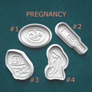 Pregnancy Cookie Cutters ~ Baby Shower Gifts ~ Gifts for Mom ~ Pregnancy Test Cutter ~ Pregnant Woman Cookie Cutter ~ Swaddled Baby