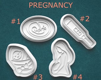 Pregnancy Cookie Cutters ~ Baby Shower Gifts ~ Gifts for Mom ~ Pregnancy Test Cutter ~ Pregnant Woman Cookie Cutter ~ Swaddled Baby
