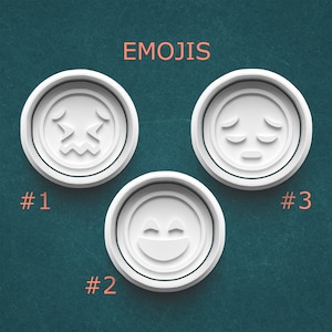 Emoji Cookie Cutter ~ Smiley Face Clay Cutter ~ Polymer Clay Cookie Cutter ~ Happy Emoji ~ Frazzled Face ~ Kitchen Gifts ~ Cookie Mold