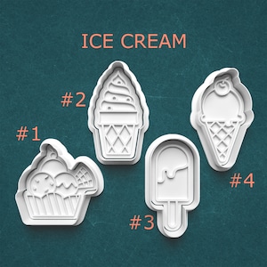 Ice Cream Cutters ~ Ice Cream Cone Cookie Cutter ~ Sundae Cookie Cutter ~ Summer Treat Cutters ~ Ice Cream Bar ~ Soft Serve Cutter ~ Dessert