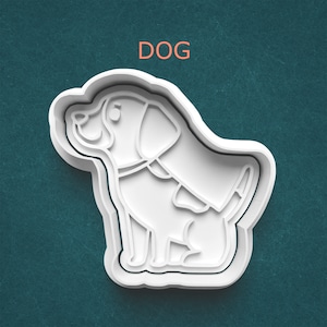 Dog Polymer Clay Cutter ~ Gifts for Dog Lovers ~ Pet Owner Gift ~ Animal Cookie Cutter ~ Two Piece Cookie Cutter Stamp ~ 3D Printed