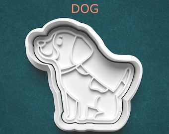 Dog Polymer Clay Cutter ~ Gifts for Dog Lovers ~ Pet Owner Gift ~ Animal Cookie Cutter ~ Two Piece Cookie Cutter Stamp ~ 3D Printed