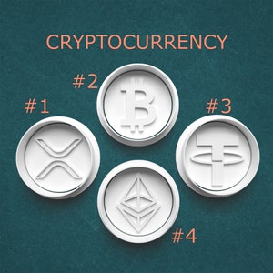Cryptocurrency Symbol Cookie Cutters ~ XRP Crypto ~ Bitcoin ~ Ethereum ~ Tether ~ Polymer Clay Cutters ~ Modern Cutters ~ Technology Cutters