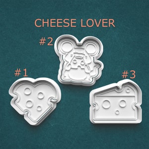 Cheese Wedge Cutter ~ Cheese Lovers Cookie Cutter ~ Mouse Eating Cheese Cutter ~ Charcuterie Cutters ~ Unique Cookie Cutters ~ Polymer Clay