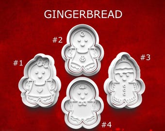 Gingerbread Cookie Cutter Set ~ Gingerbread Man & Woman Shapes ~ Christmas Cookie Cutters for Baking, Clay and Crafts