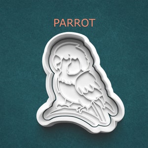 Parrot Cookie Cutter ~ Gifts for Parrot Owner ~ Polymer Clay Cutter ~ Clay Stamp ~ Cookie Stamp ~ Cookie Mold ~ Baking Supplies ~ 3D Printed