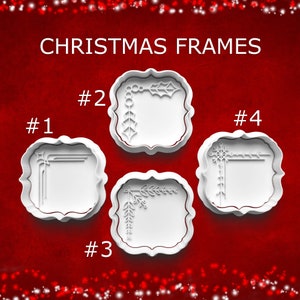 Christmas Frame Cookie Cutters ~ Christmas Cookies ~ Polymer Clay Cutters ~ Christmas Ornament ~ Christmas Gifts ~ Sugar Cookies